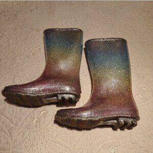 Sparkly Multicolor Kids Rain Boots
